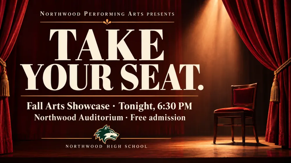 Illustrative announcement for Northwood's Fall Arts Showcase