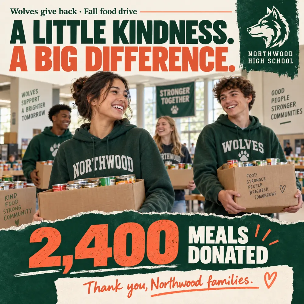 Illustrative Northwood community-service recognition graphic
