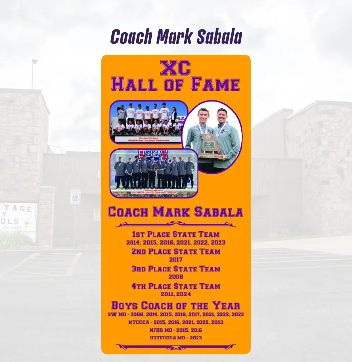 Hermitage inductee profile for Coach Mark Sabala listing state team finishes and coach of the year honors