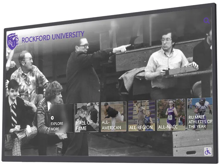 Rockford University Touchscreen Hall of Fame