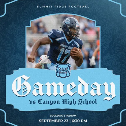 Sample school gameday graphic